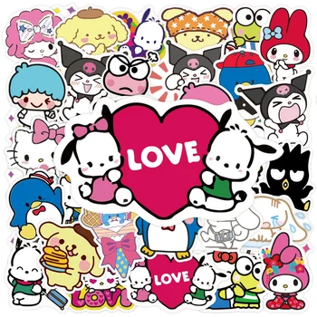 50/100 kozarcev Anime Sanrio Hello Kitty Nalepke Kawaii Kuromi Nepremočljiva Nalepke za Igrače za Otroke Nalepke za Prenosni Telefon Steklenice za Vodo